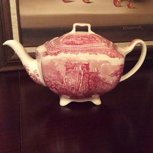 Old British Castles Pink Vintage Pattern Tea and Coffee Service